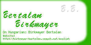 bertalan birkmayer business card